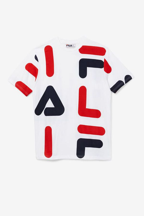 Fila Bennet Men's Tee - White/Red/Navy,NZ 56-13570